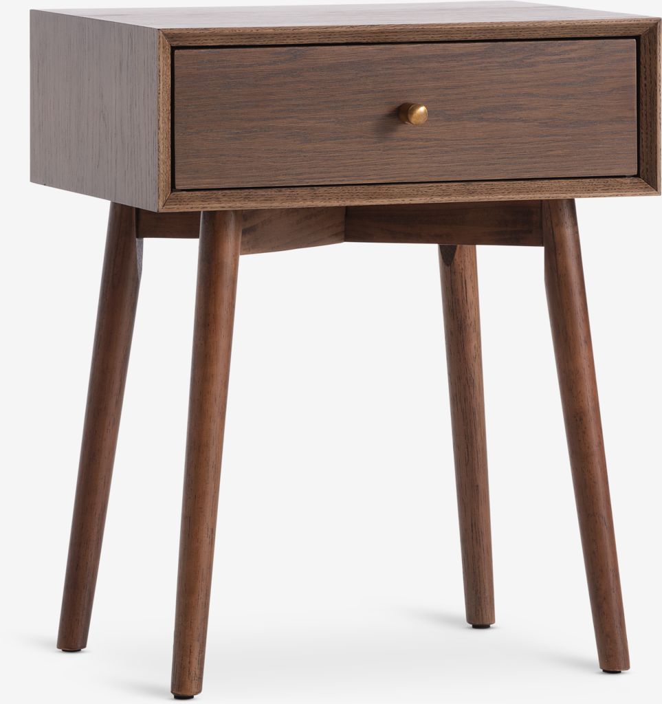Bedside table HOKKSUND 1 drawer dark oak - JYSK