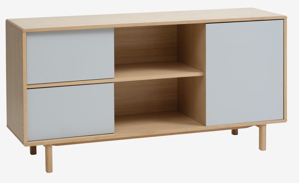 Sideboard EGEBJERG 1 door 2 drawers grey/oak - JYSK