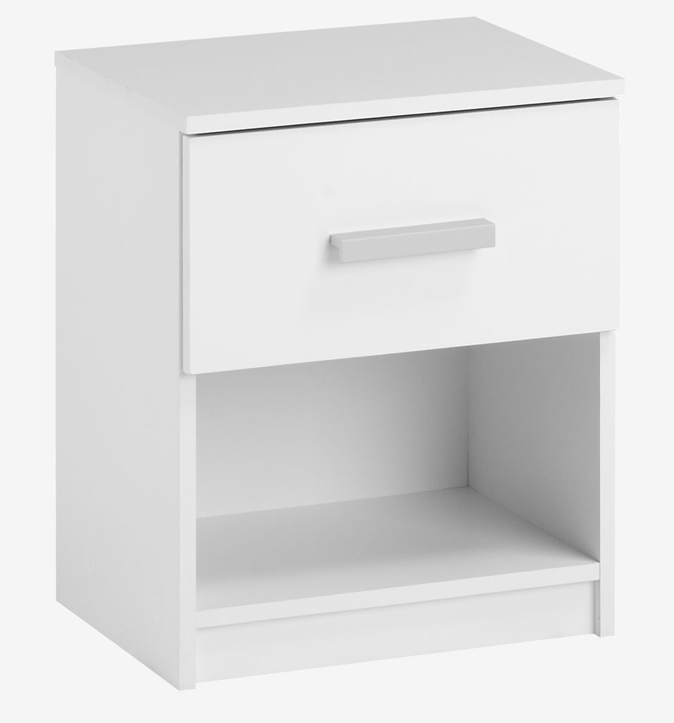 Bedside table TAPDRUP 1 drawer white - JYSK