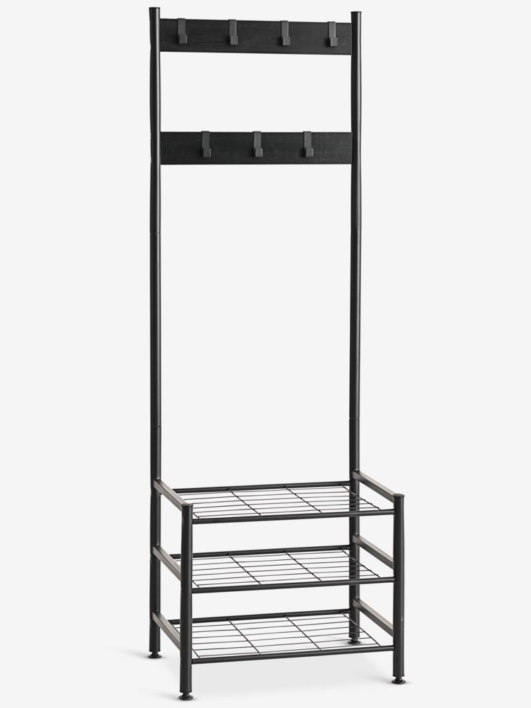 Hallway unit ELVERUM 3 shelves black steel - JYSK