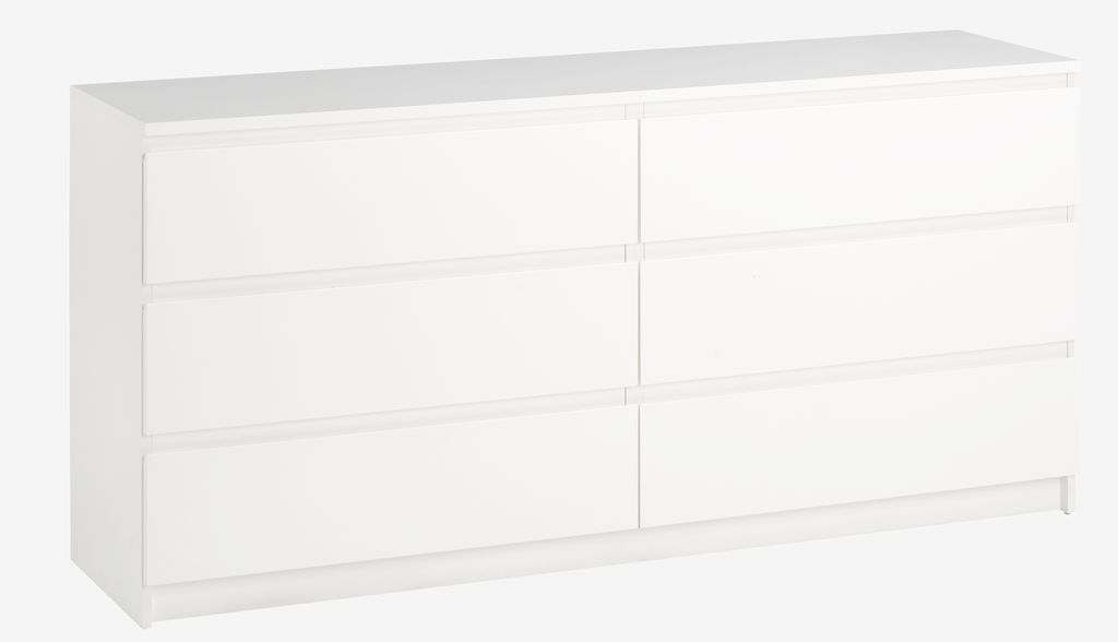 3+3 drawer chest TANGBJERG white - JYSK