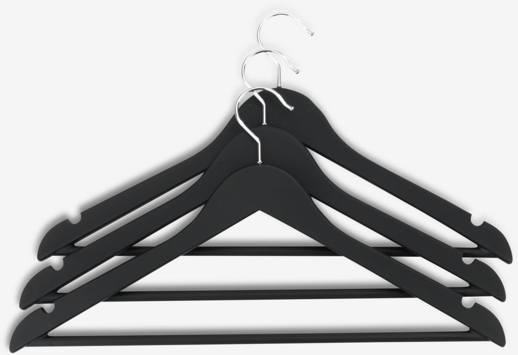 Hangers ABSALON L44cm pack of 3 black - JYSK