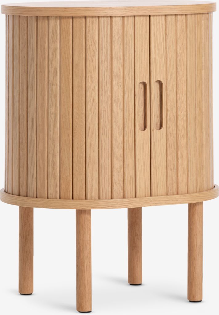 Bedside table LYNGVIG 2 tambour doors natural oak - JYSK