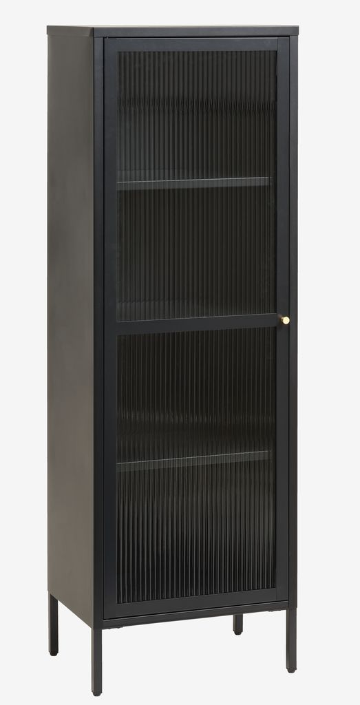 Display cabinet HOPTRUP 1 door black steel - JYSK