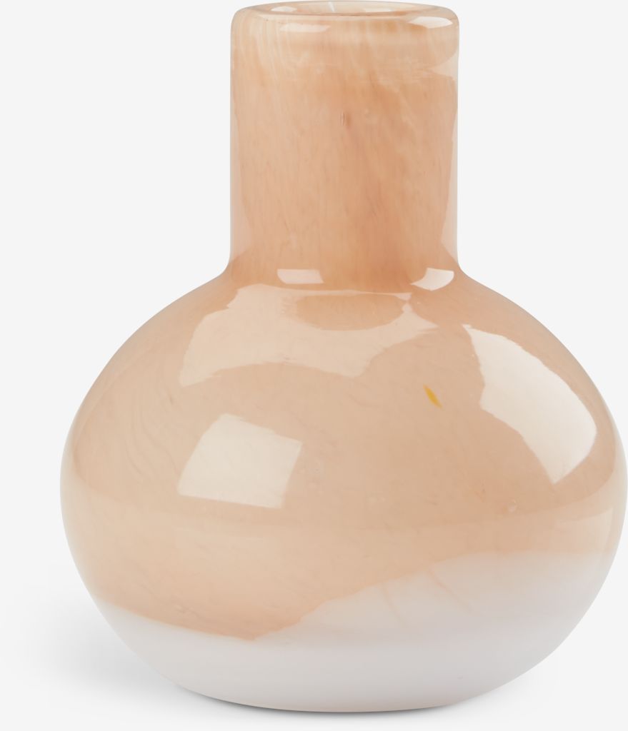 Vase ASLE D9xH11cm orange/white - JYSK