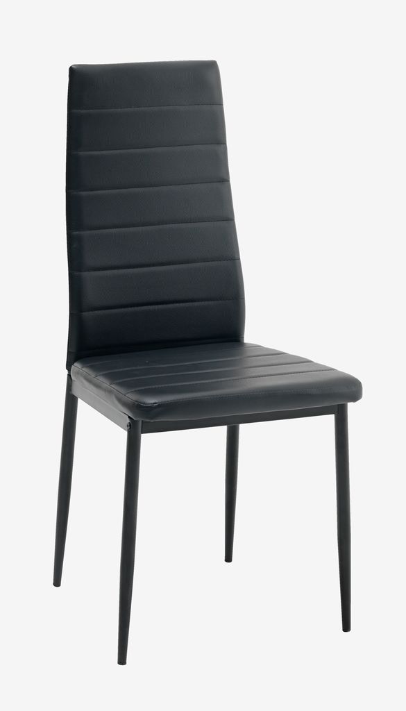 Dining chair TOREBY black faux leather/black - JYSK