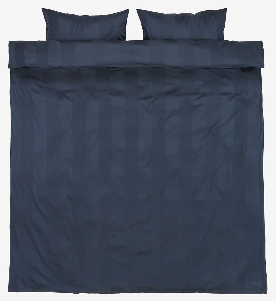 Sateen duvet cover set BARBO Double dark blue - JYSK