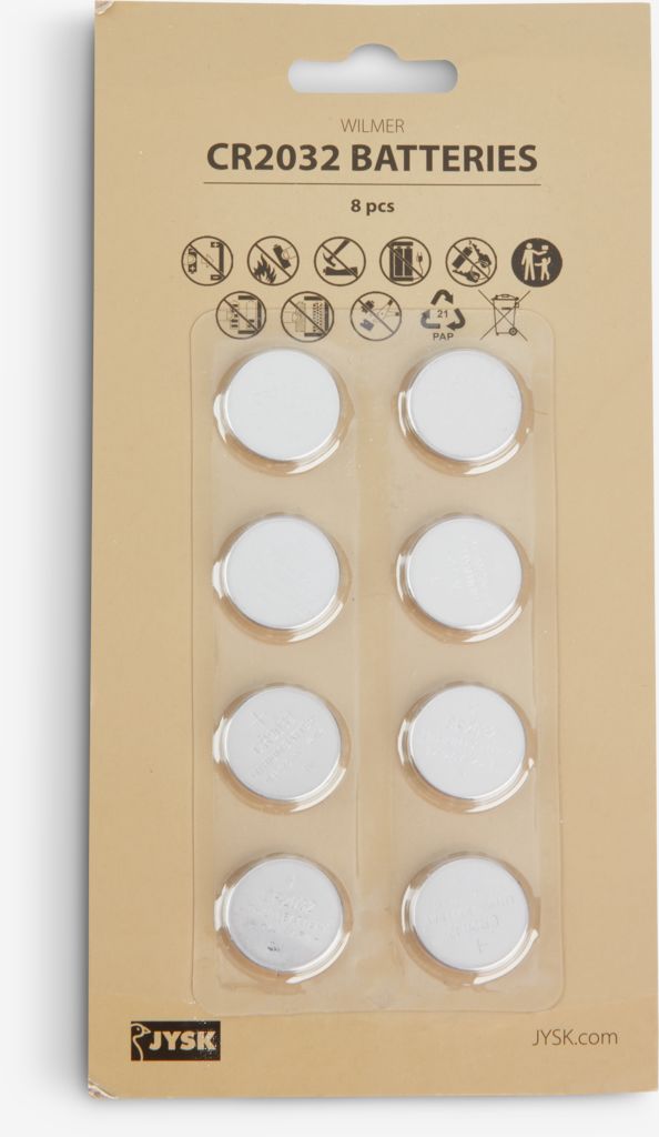 Batteries WILMER CR2032 pack of 8 pack - JYSK