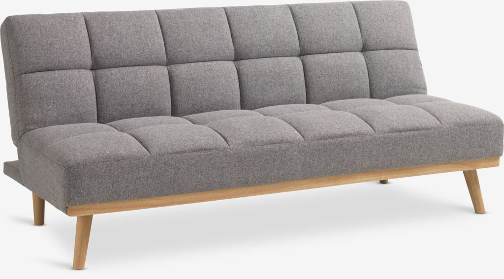 Sofa bed NEJEDE light grey fabric - JYSK