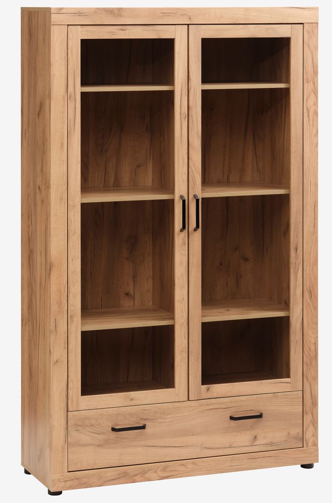 Display cabinet LINTRUP 2 doors oak colour - JYSK