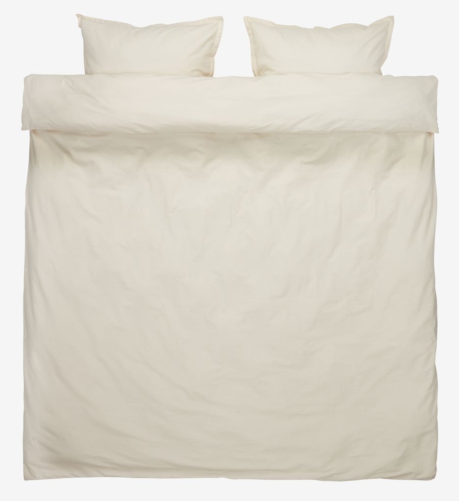 Duvet cover set ELLIE Double natural w. embroidery - JYSK