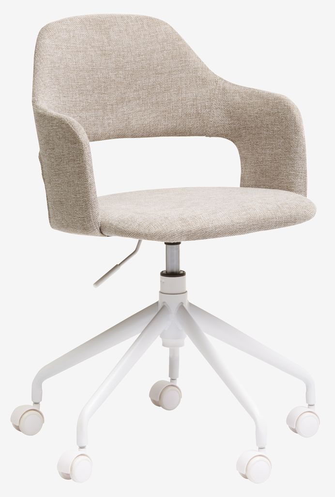 Desk chair REERSLEV sand fabric/white - JYSK