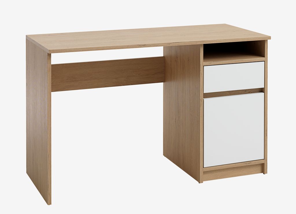 Desk BILLUND 54x120 oak colour/white - JYSK