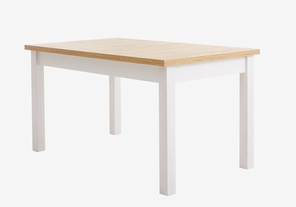 Dining table MARKSKEL 90x150/193 white/oak colour - JYSK