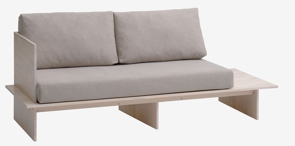 Daybed SOLLERUP 204x78 light grey fabric/pine - JYSK