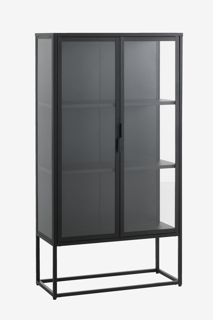 Display cabinet VIRUM 2 doors black - JYSK