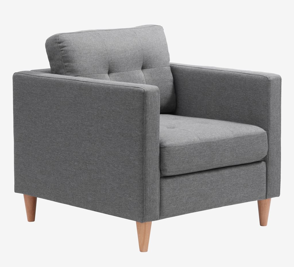 Armchair FALSLEV grey fabric - JYSK