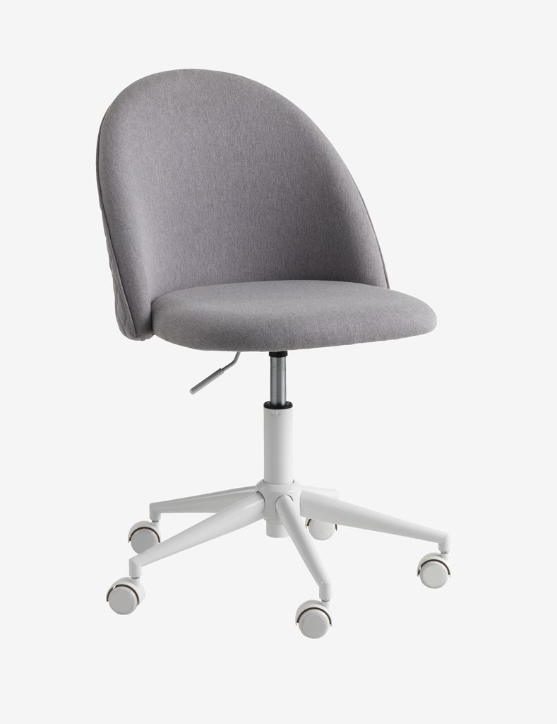 Desk chair KOKKEDAL grey fabric/white - JYSK