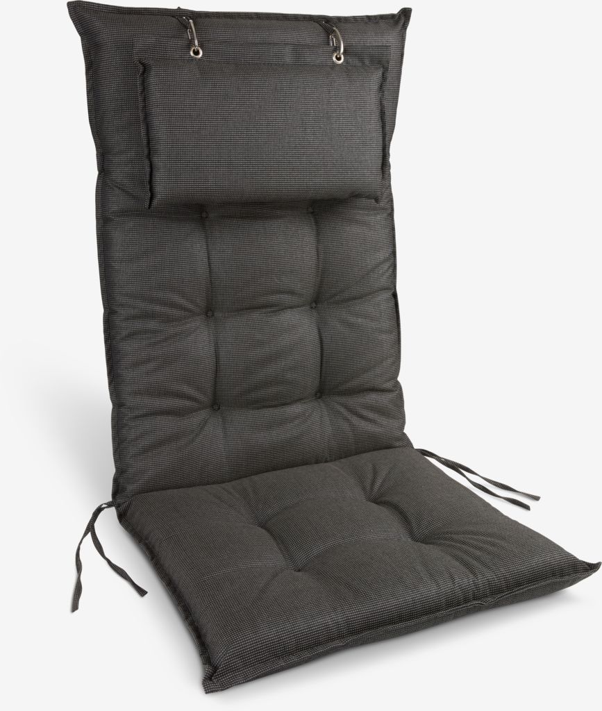 Garden cushion recliner chair BENNEBO black/grey - JYSK
