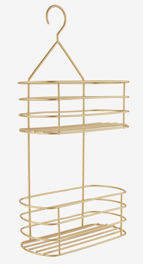 Shelf ALSTER with 2 shelves brass - JYSK