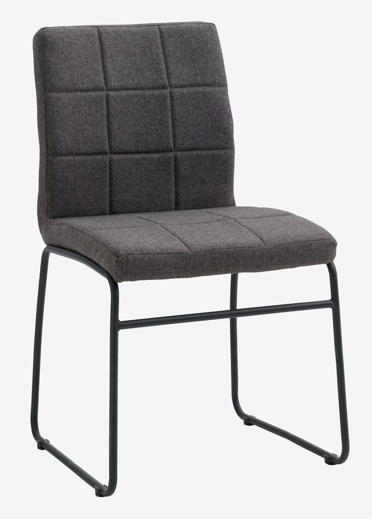 Dining chair HAMMEL grey fabric/black - JYSK