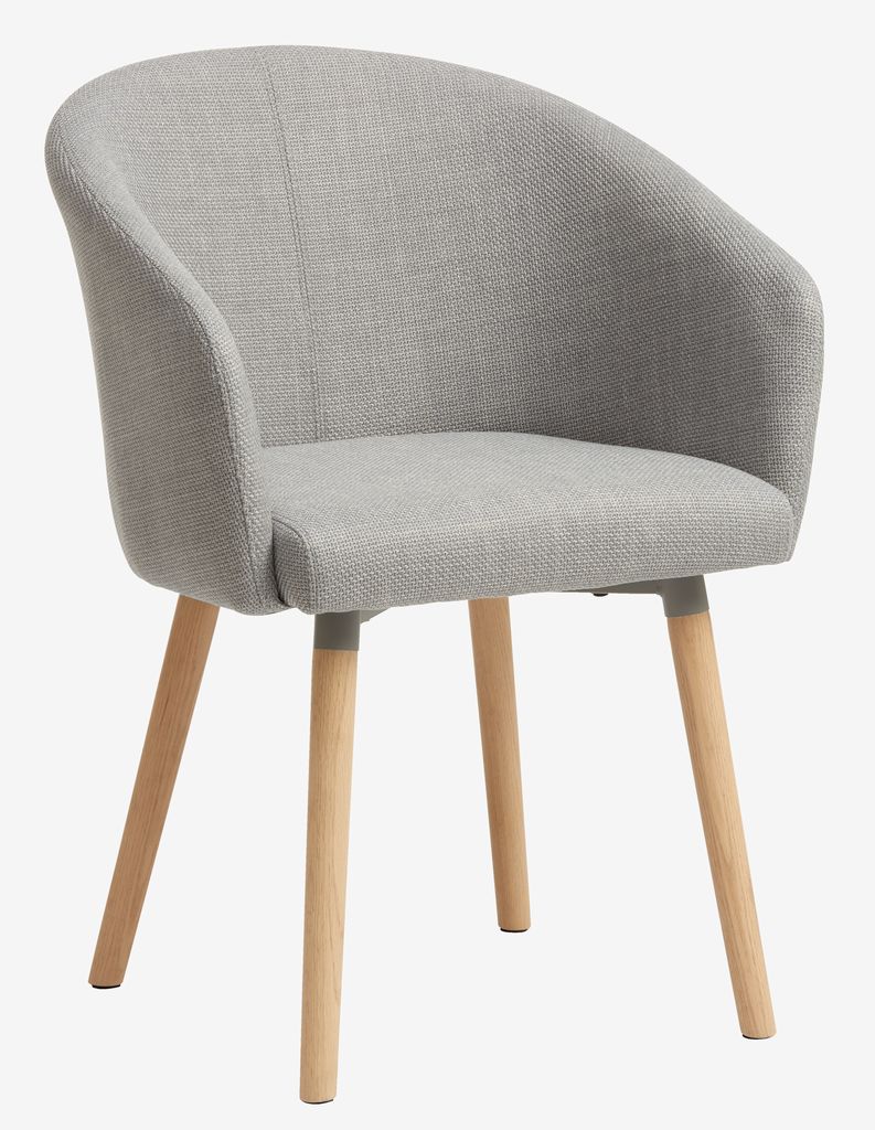 Dining chair KLOSTER light grey/oak - JYSK