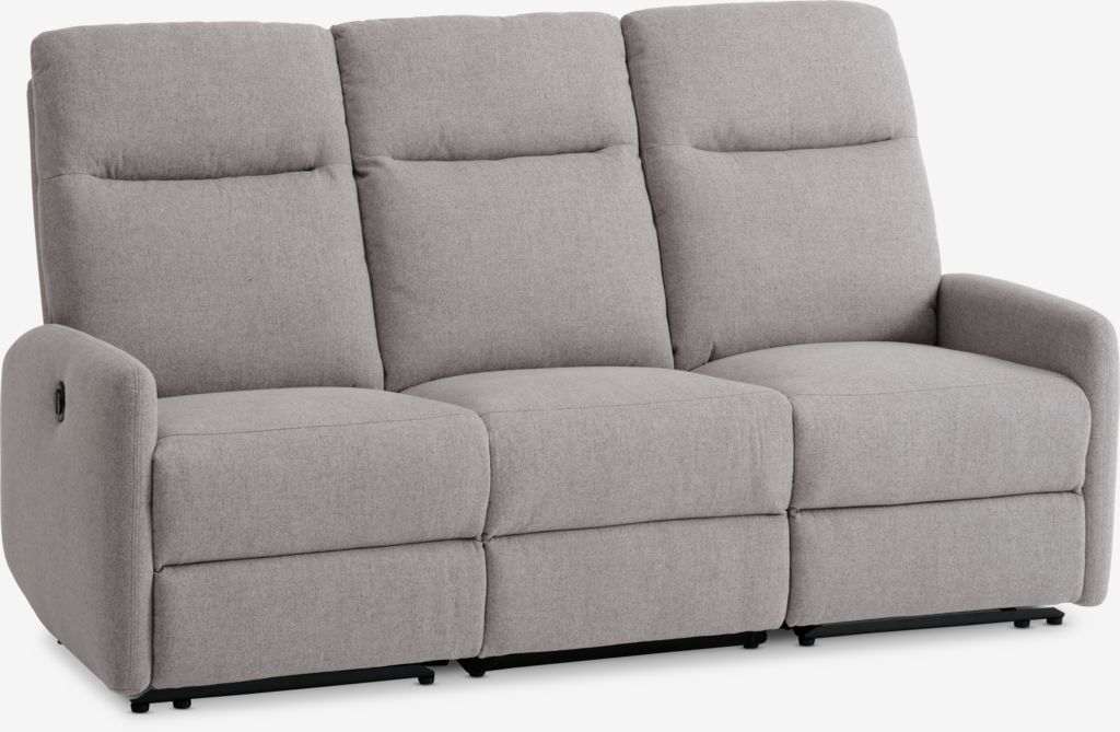 Sofa VONSILD 3-seater electric reclining light grey - JYSK
