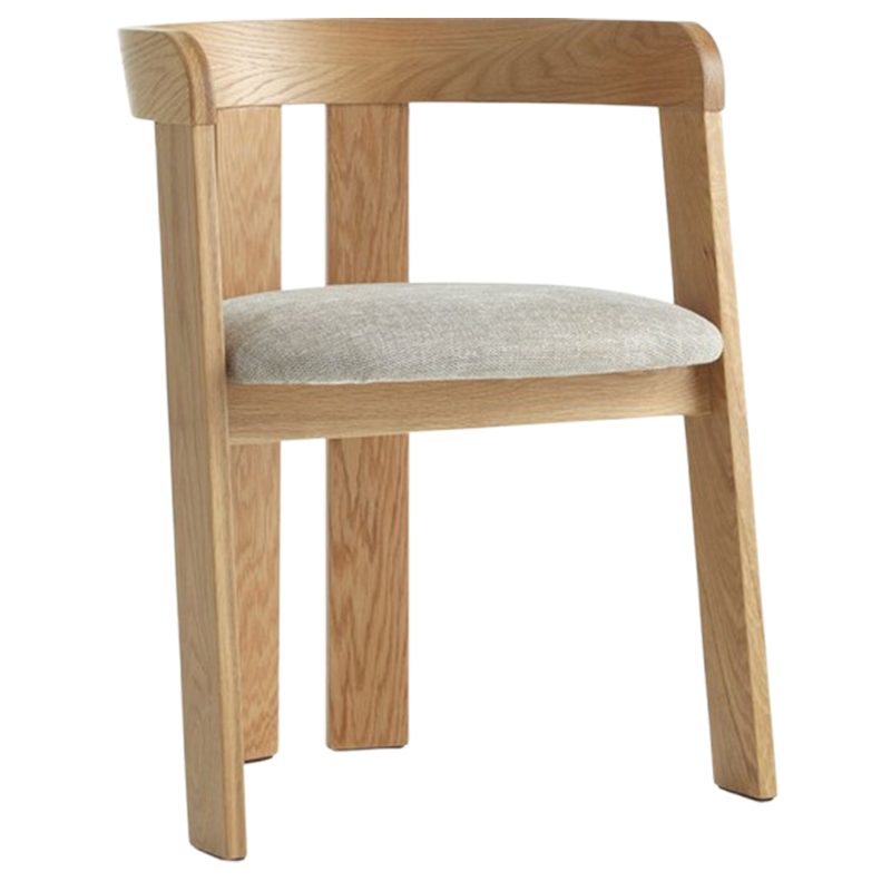 Dining chair BOVRUP oak/beige fabric - JYSK