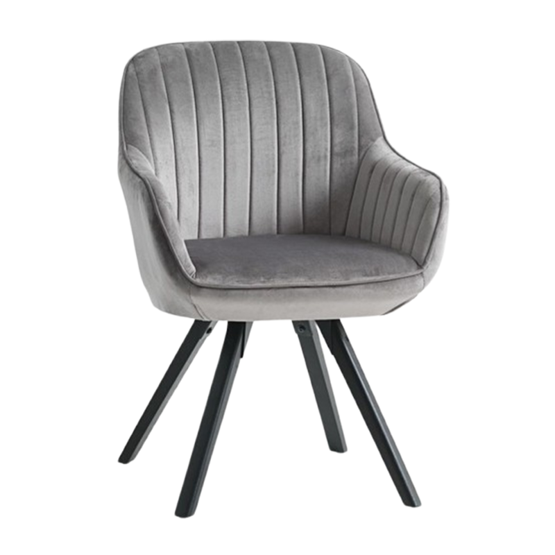 Armchair ONSEVIG velvet grey/black - JYSK