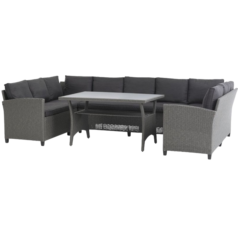 Lounge set ULLEHUSE 9-seater storage grey - JYSK