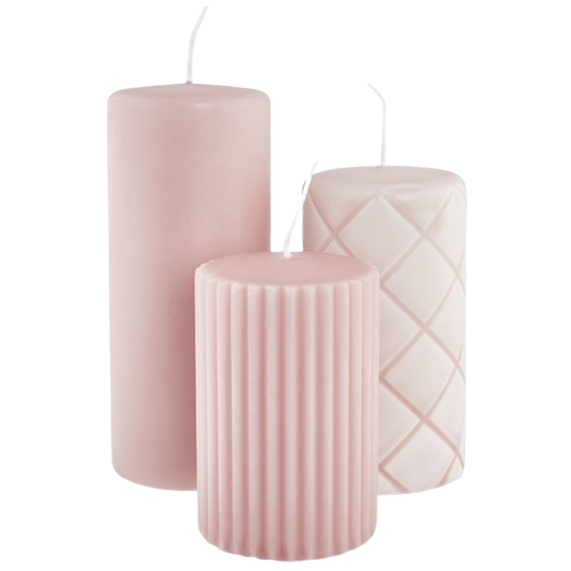 Pillar candle ALFRED rose set of 3 - JYSK